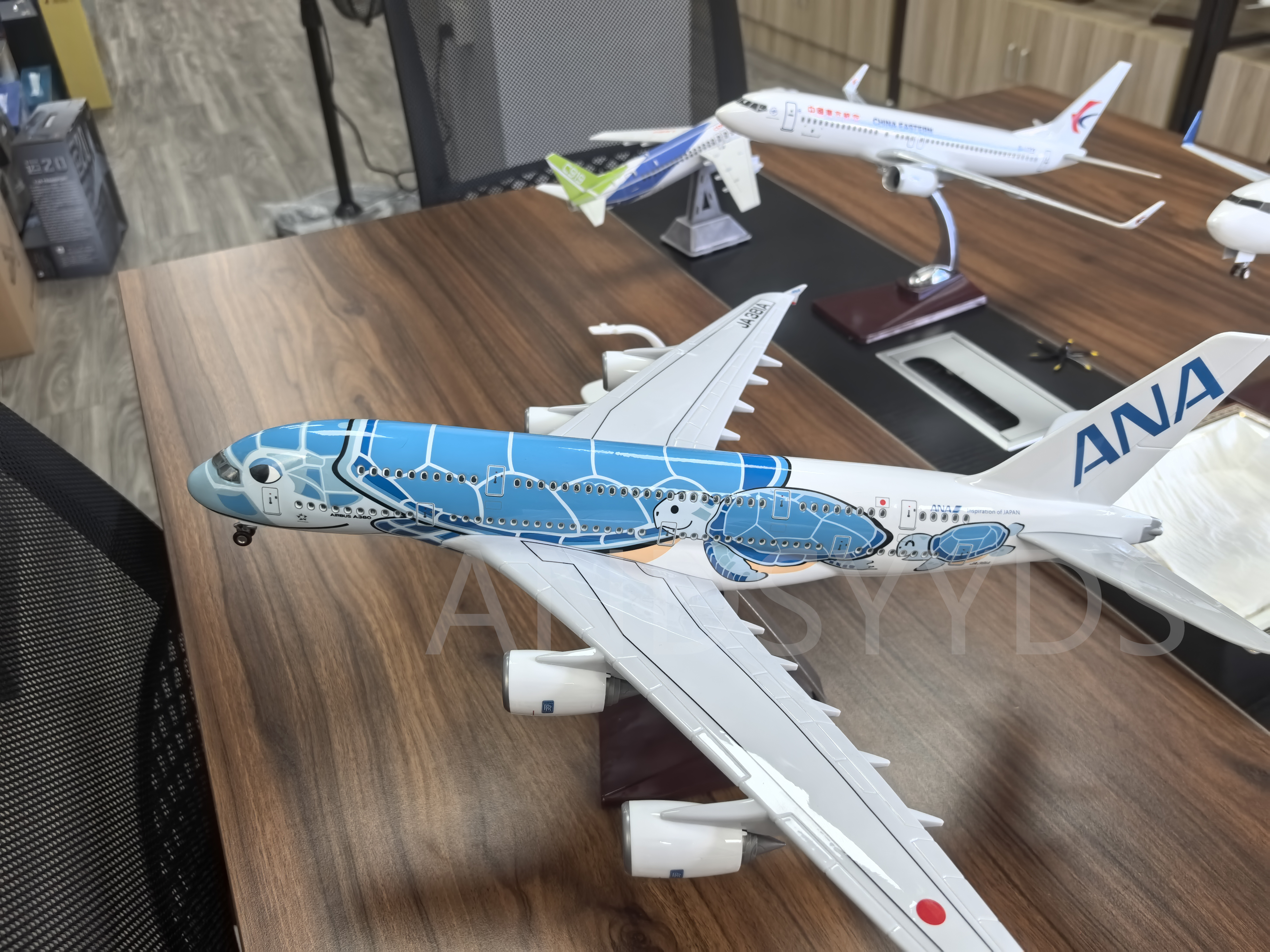 1:160 47CM Japan Air ANA Toys Airbus A380 Model Plane Cartoon Sea