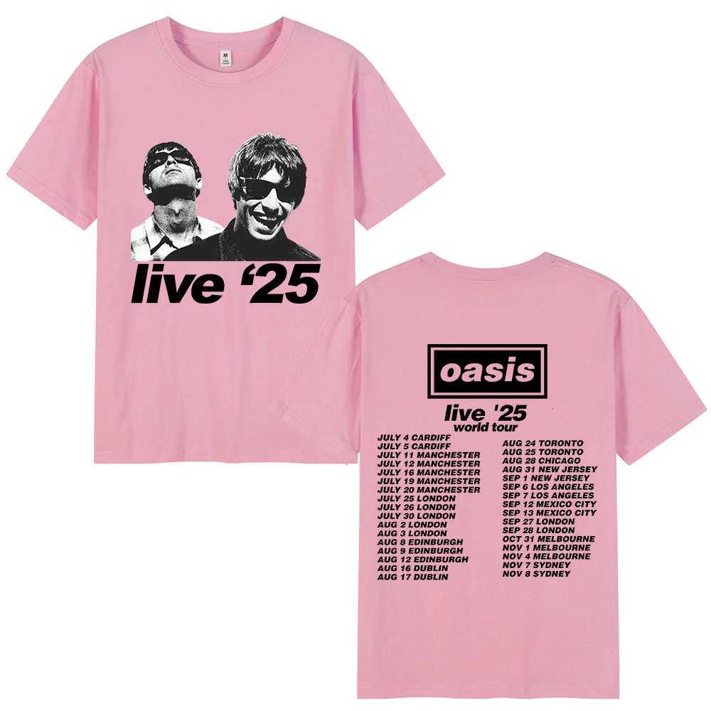 British Rock Band O-Oasis Live 25 Tour T-Shirts Mens Women Casual
