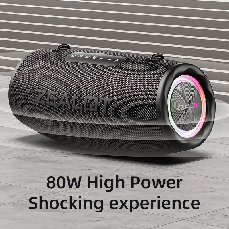 ZEALOT-S87 ポータブル Bluetooth スピーカー、XBass 付き 80W