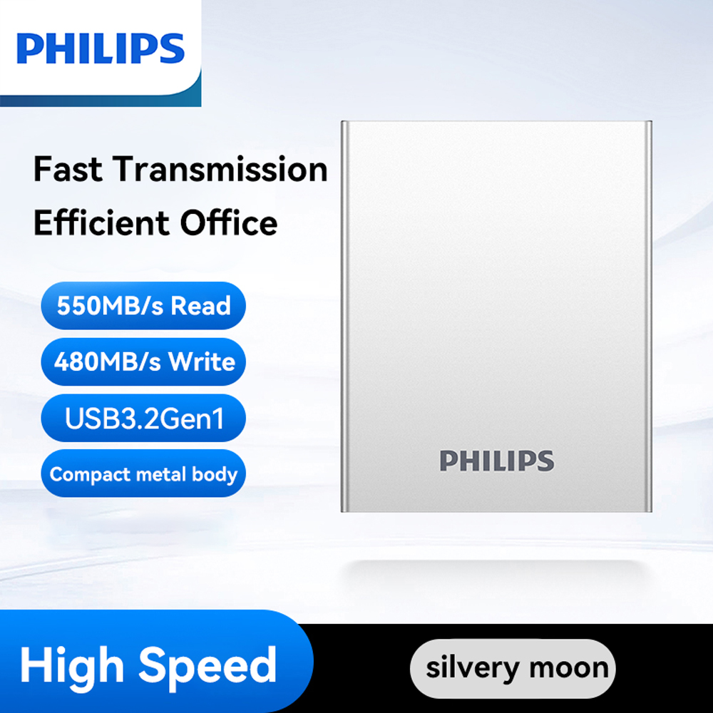 PHILIPS Portable SSD, 1TB External Solid State Drive, Speeds Up to