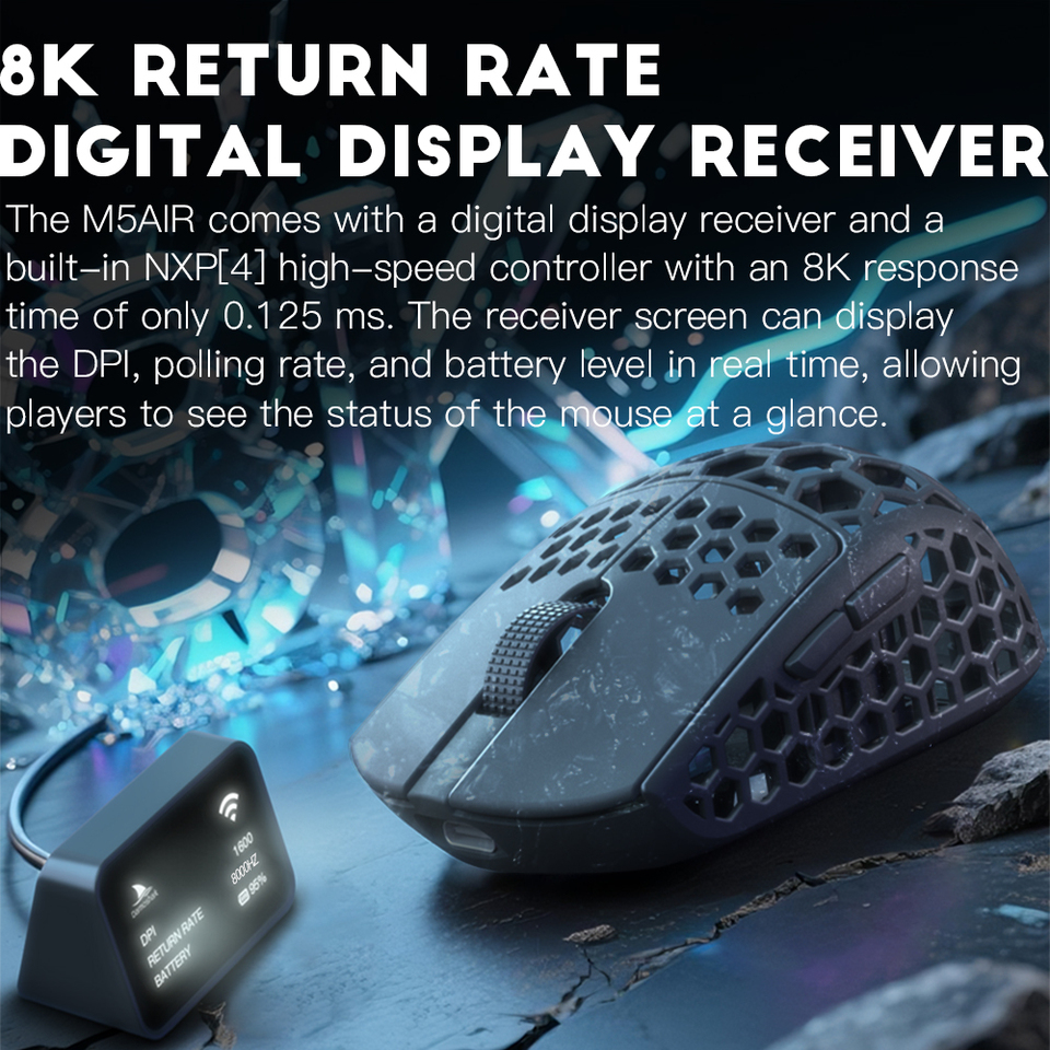 Darmoshark M5Air 鍛造カーボンファイバーゲーミングマウスワイヤレス