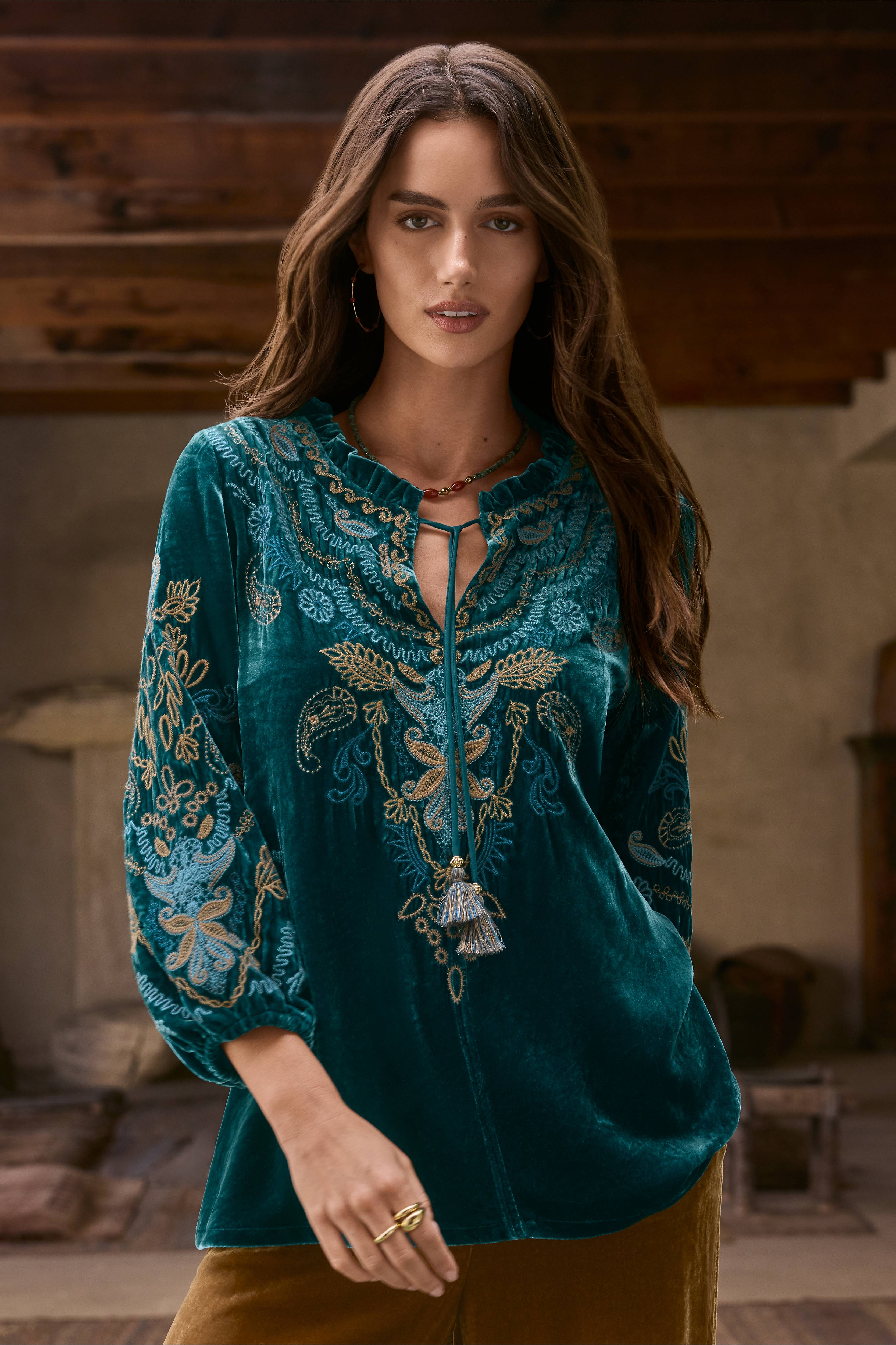 Buy VELVET FIELD BLOUSE | Johnny Was