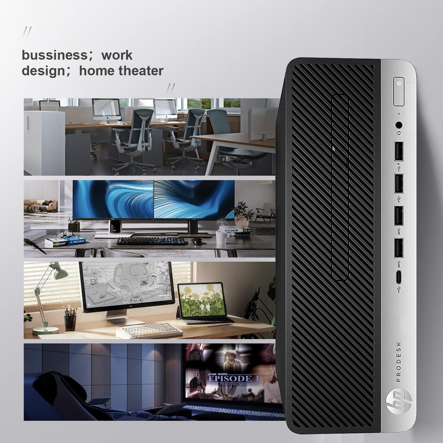 HP ProDesk 600 G4 SFF Business Desktop, Intel i7-8700 Processor