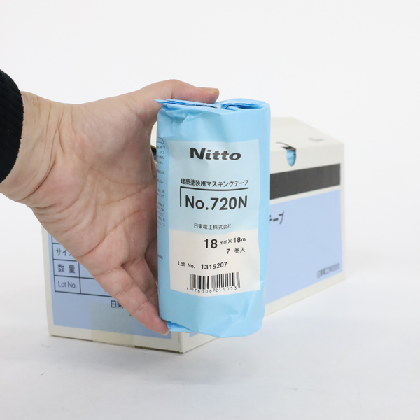 日東電工 720 マスキングテープ 白 巾18mm長さ18M 70巻 720-18 | あ