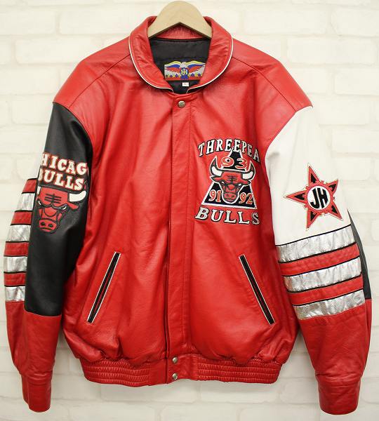 ジェフハミルトン シカゴブルズ 3連覇記念 オールレザージャケット