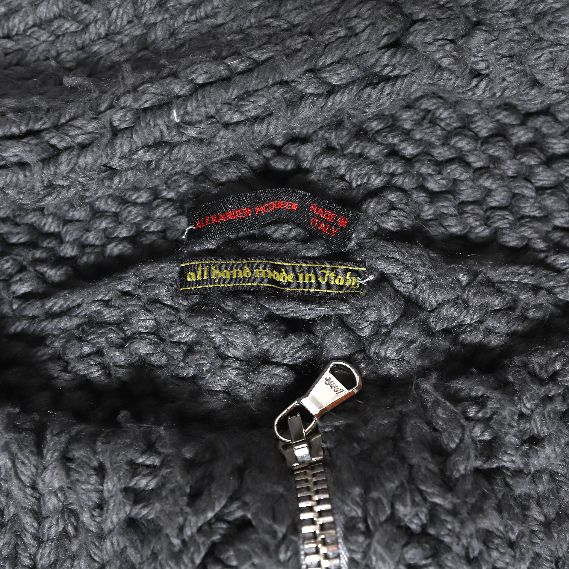 Alexander McQueen 90s Grey Knit Mask Hoodie - Ākaibu Store