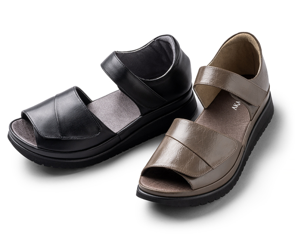 144かかと付きサンダル ダブルベルト | 外反母趾、足底筋膜炎を解決