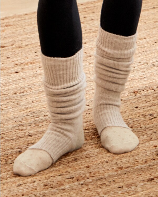 Brushed-Cashmere Leg Warmers | Garnet Hill
