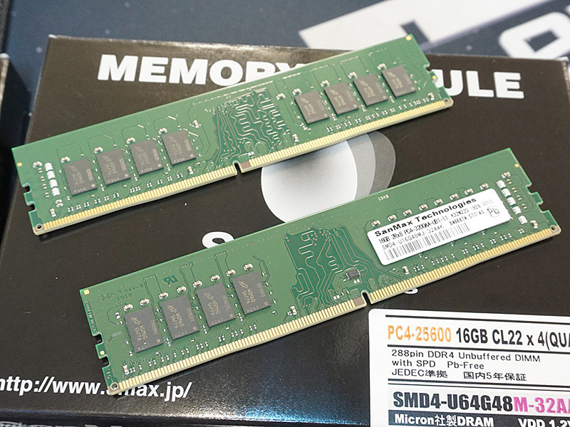 SanMaxのDDR4-3200ネイティブメモリが計4製品、8GB×2枚で税込13,380円
