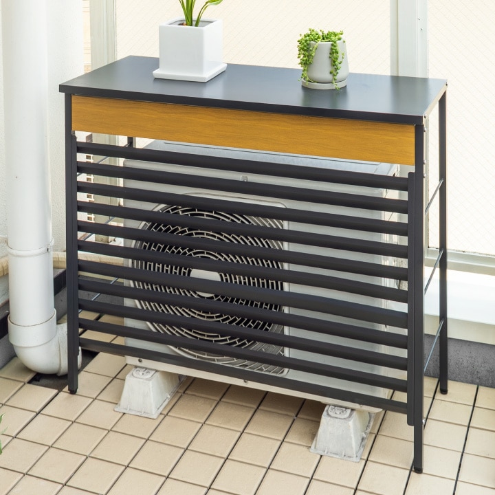 美WOOD 室外機カバー ナチュラルウッド /A(ナチュラルウッド): 収納庫