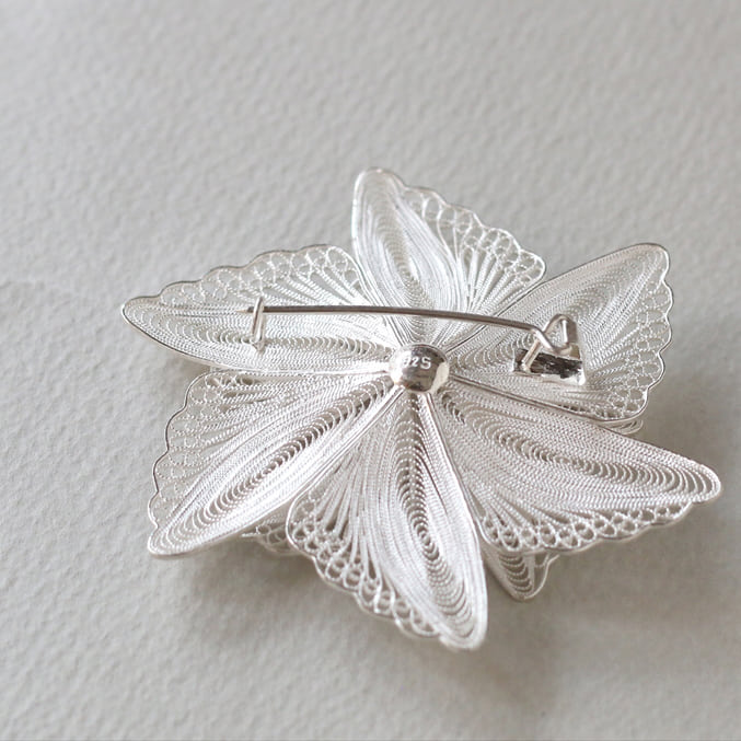 amphora / シルバーブローチ・スターフラワー シルバー925/トルコ