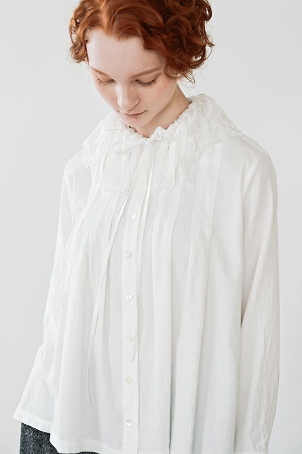 フリンジ衿付タックブラウス | メゾンドアムウ