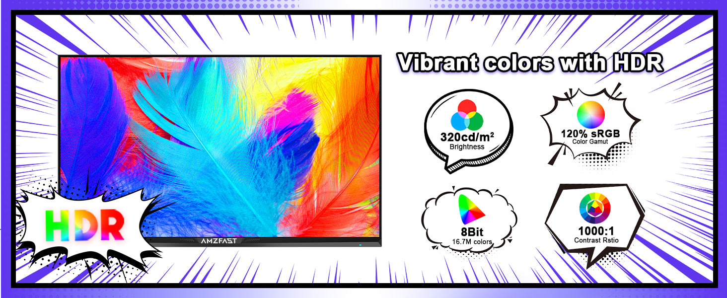 AMZFast 白 ゲーミングモニター 24.5インチ 320Hz Fast IPS 1ms(MPRT