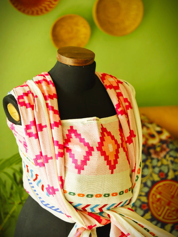 Shubra Woven Wrap – Vibrant Bohemian Baby Carrier by Almitra Tattva