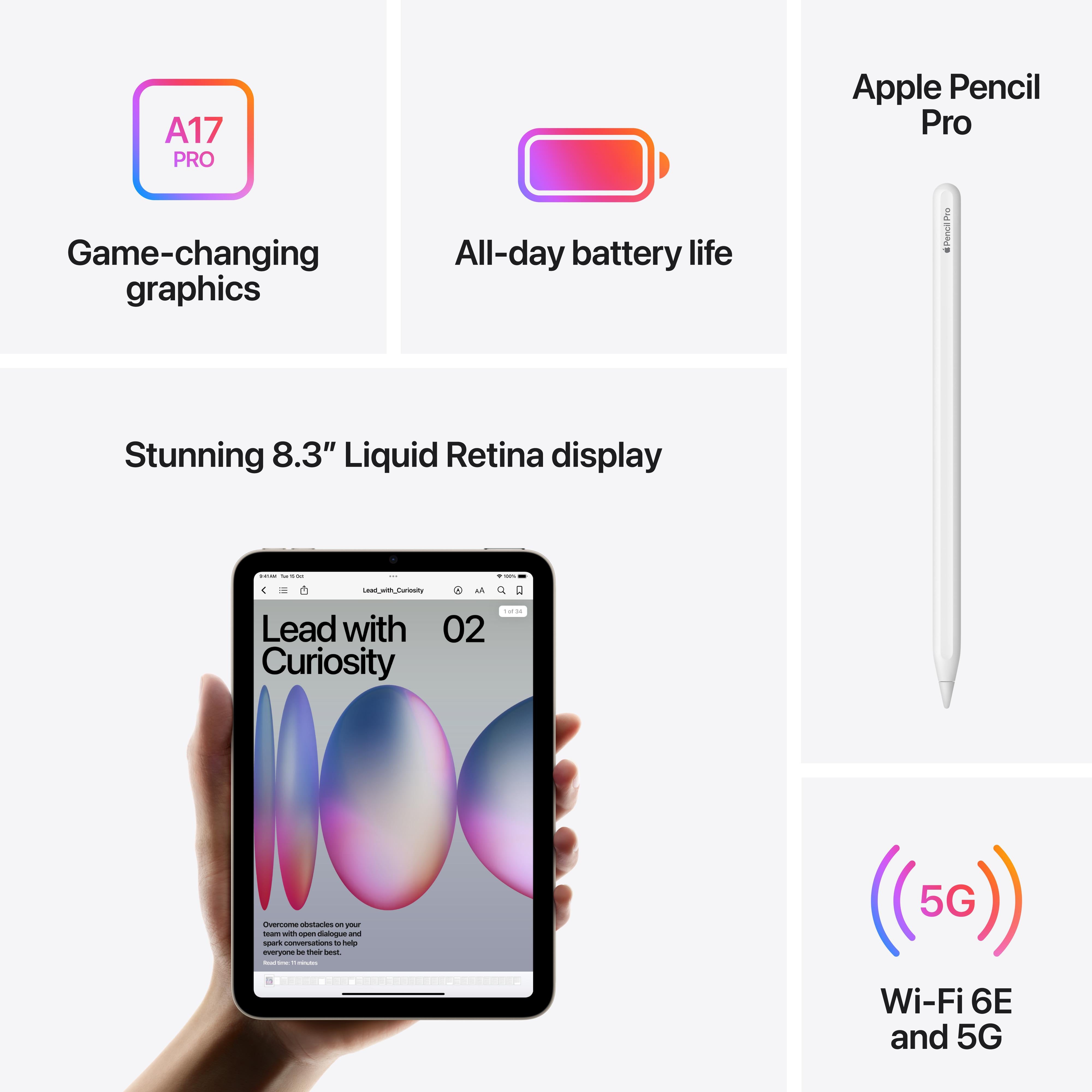 iPad mini Wi-Fi + Cellular 128GB - Space Grey (A17 Pro) – Aleph ألف