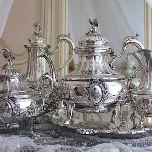 Sold:フレンチシルバー、リボンと天使の4点ティーセット | アリス