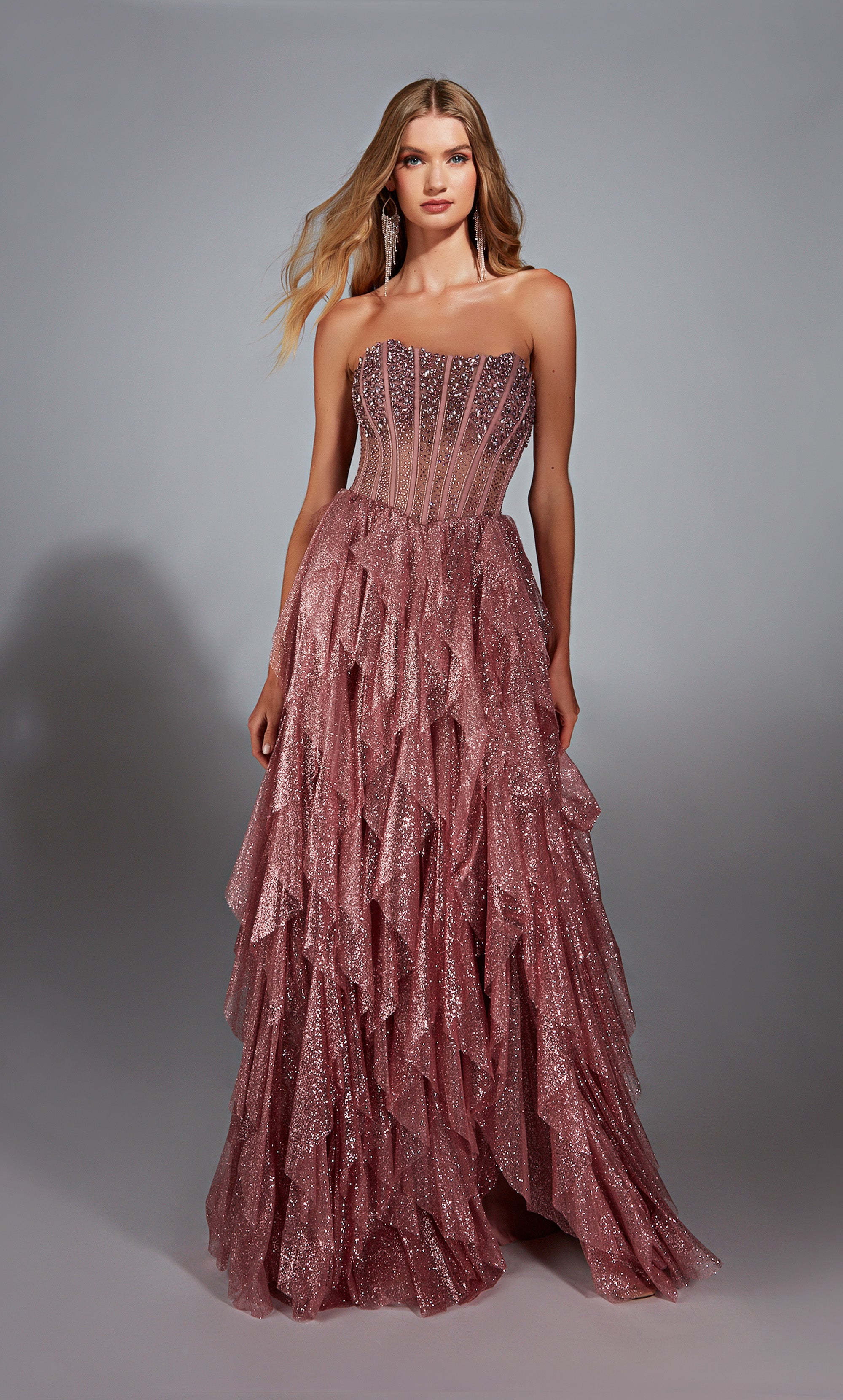 Formal Dress: 61762. Long, Strapless, A Line, Closed Back - Alyce