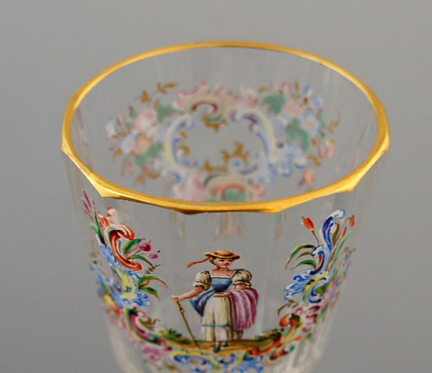 ロブマイヤー「エナメル彩ワイングラス」《アンティックかとう》