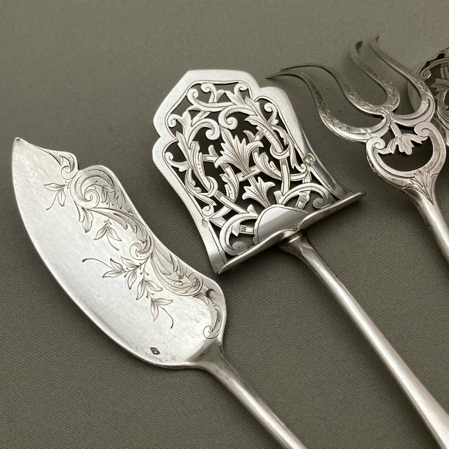 フランス「Henri Soufflot サービングセット 4点」《アンティックかとう》