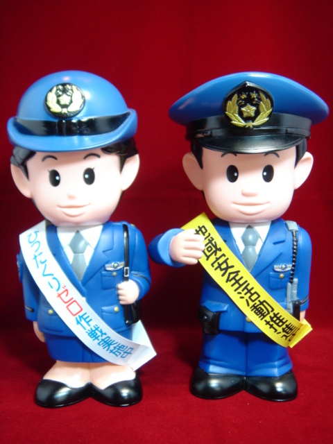 未使用☆箱付☆カウンター用☆2体セット☆警察 警察官・婦人警官