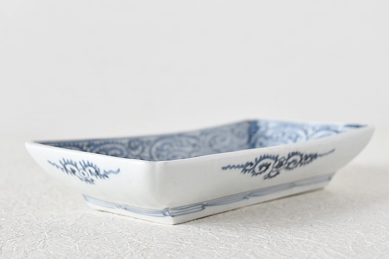 江戸中期 蛸唐草 牡丹 古伊万里 長方形 皿20枚セット 骨董 富貴長春