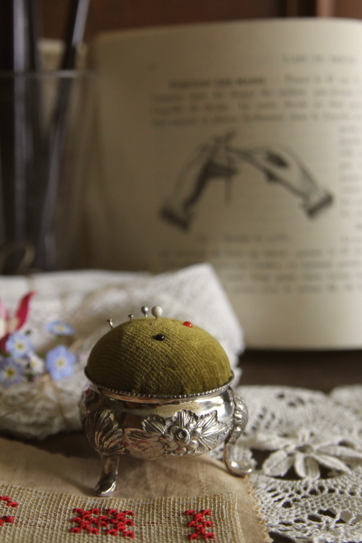 アンティークピンクッション 針山 手芸道具 イギリス 20180502