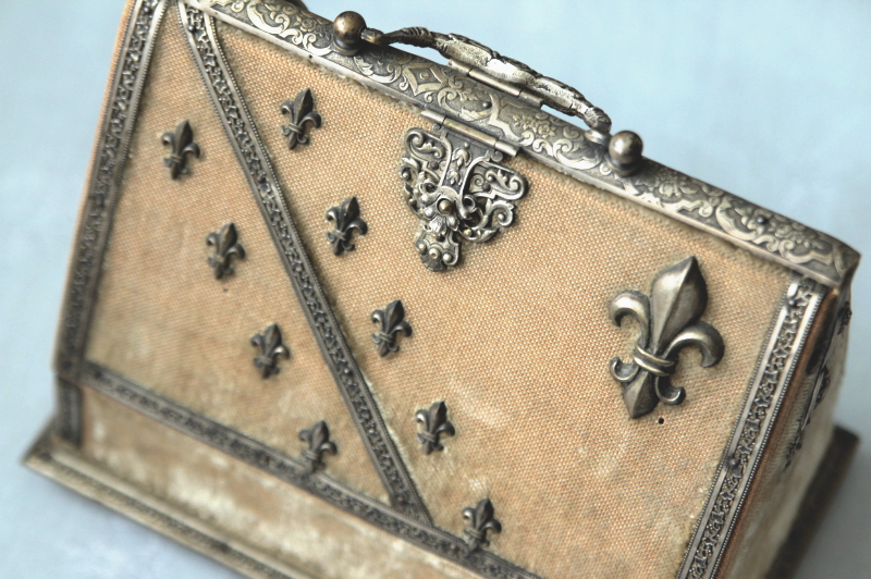 アンティークソーイングボックス 裁縫箱 手芸 メルスリー フランス