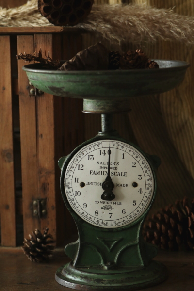 アンティークスケールばねばかり 琺瑯文字盤 salter サルター イギリス