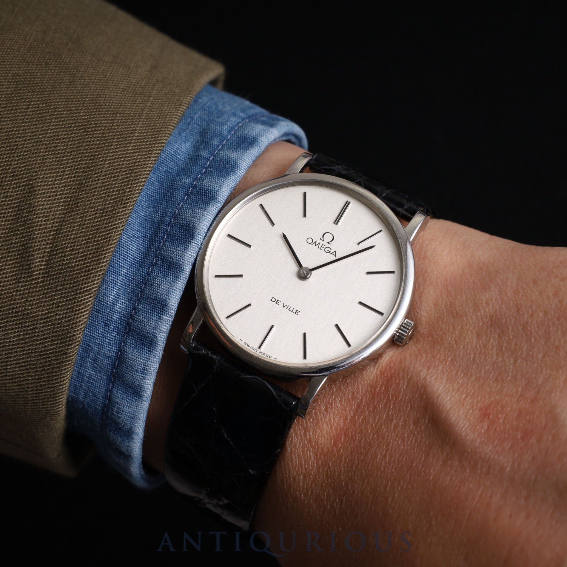 オメガ デ・ヴィル 1110140 手巻き Cal.625 SS 革 社外尾錠（SS