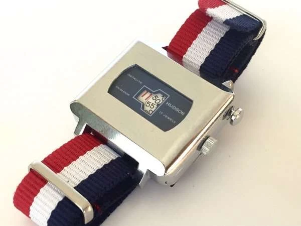 HA-3045| Hudson スイス製 手巻き ジャンピングアワー ウォッチ 美品