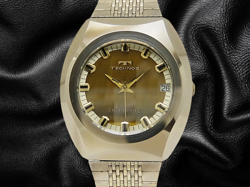 HB-0086| テクノス ボラゾン タイガークオーツ 超硬ケース 虎目石文字