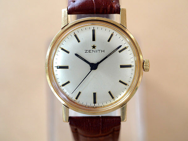 HA-6824| ゼニス 9K金無垢 ゴールド 美品 機械式手巻き センター