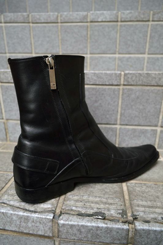 Dior Homme ディオールオム】サイドジップレザーヒールブーツ