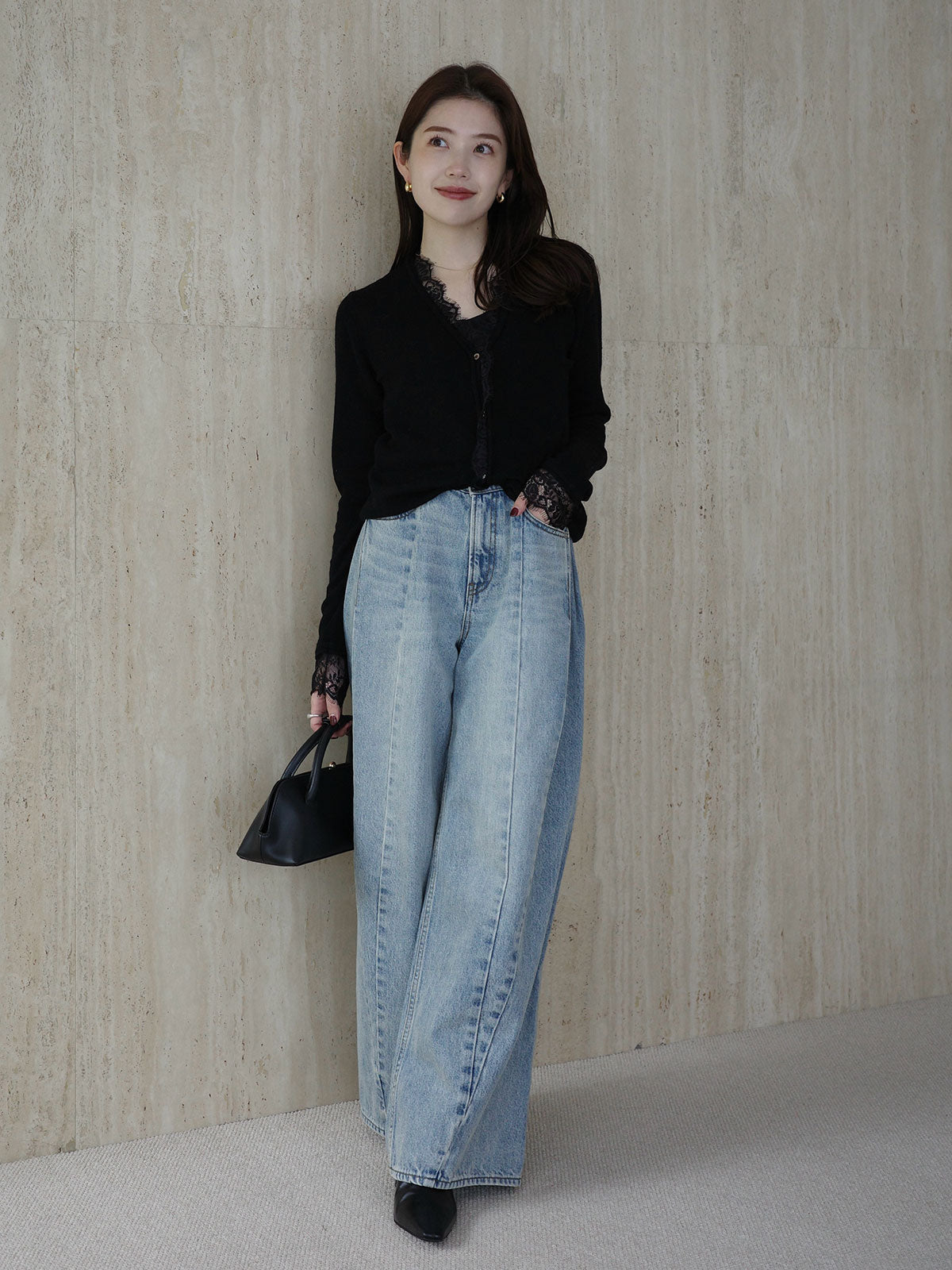 アイラッシュレーストリミングニット