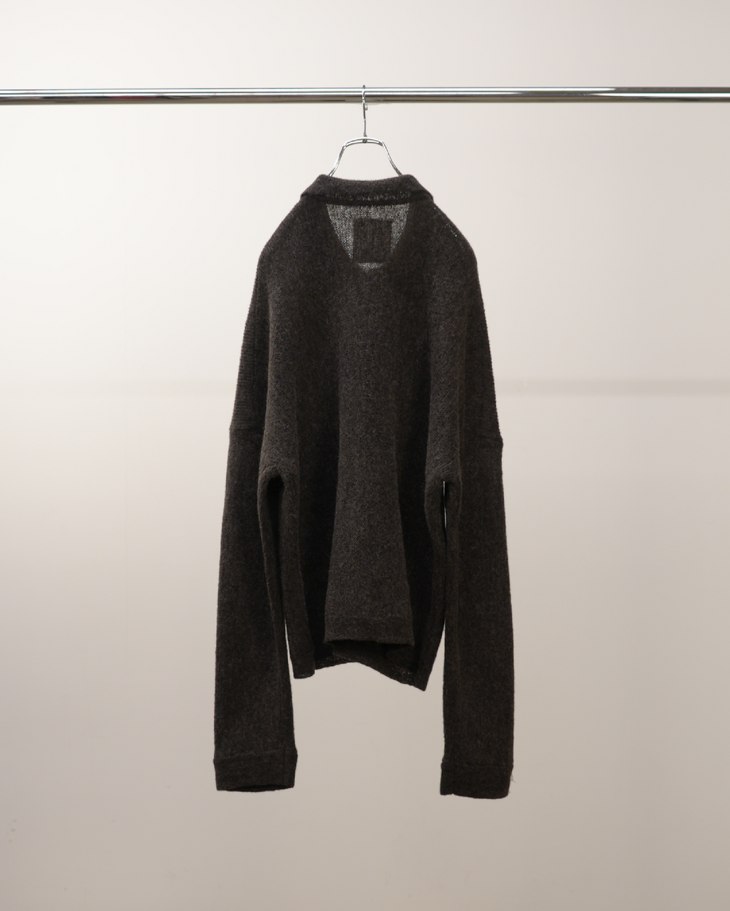 KIMONO KNIT SHIRT(BROWN) – ANCELLM