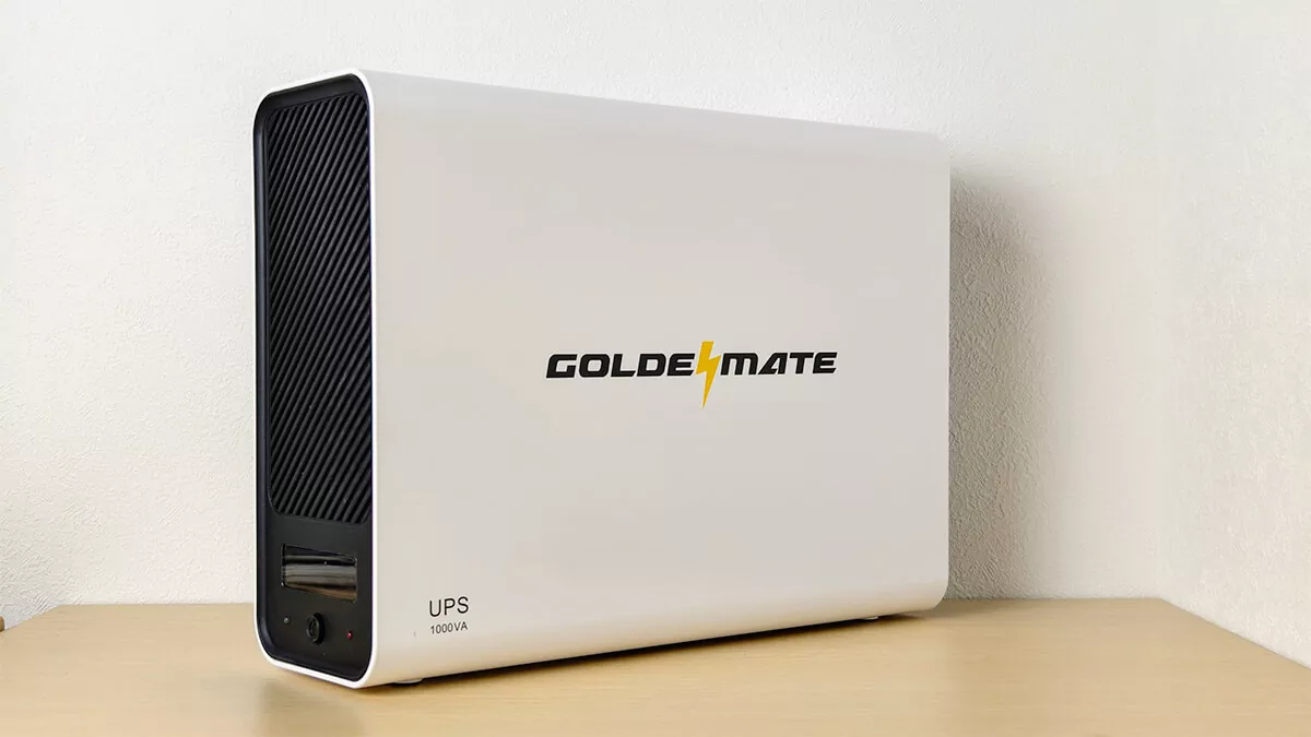 GOLDENMATE UPSレビュー。1000VA/800W・230Wh、前面パネルで使用量も