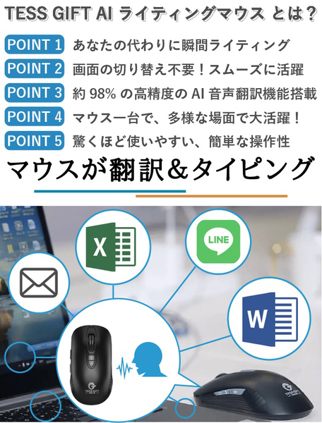 ありそうでなかった革命的マウス「TESS GIFT AI ライティングマウス