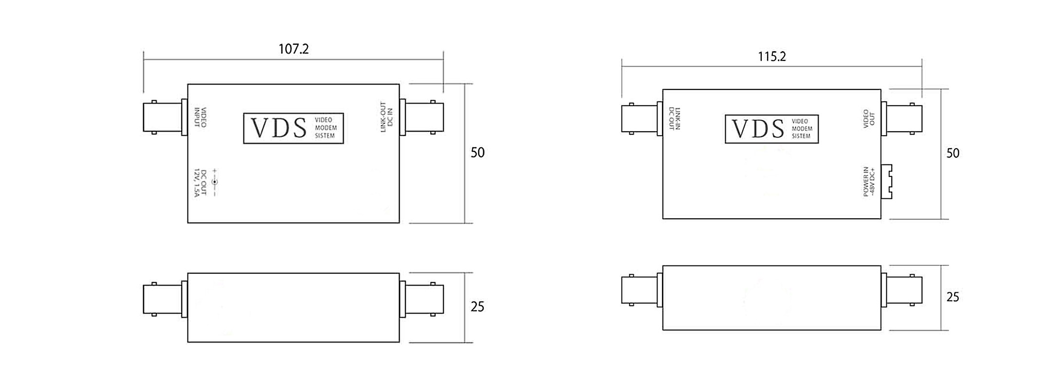 VDS-6200 | AHD2.0対応ワンケーブル用送受信機セット | 防犯カメラ