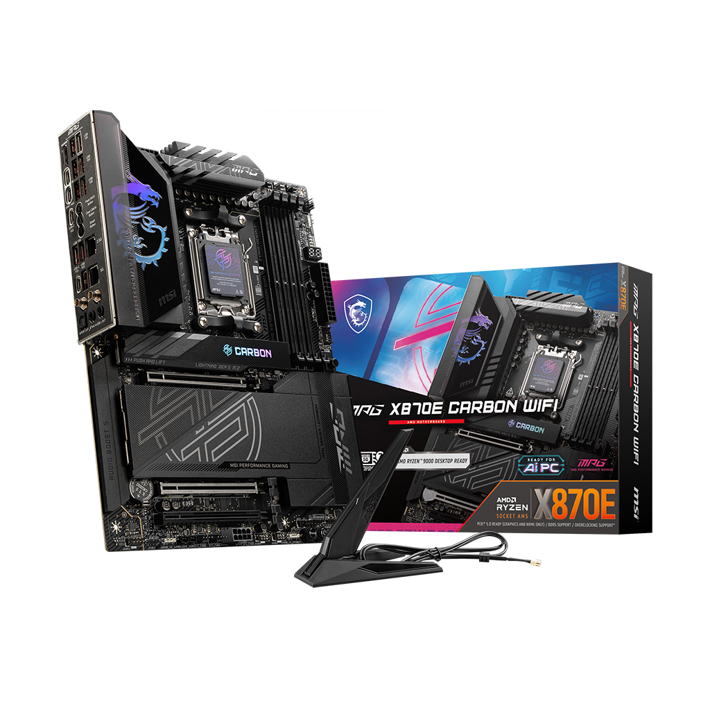 MSI MPG X870E CARBON WIFI ATX AMD Ryzen 9000 Gaming Motherboard