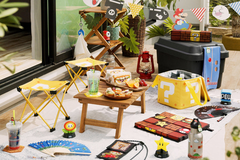 ハテナブロックのクーラーバッグにスツール。任天堂、スーパーマリオの