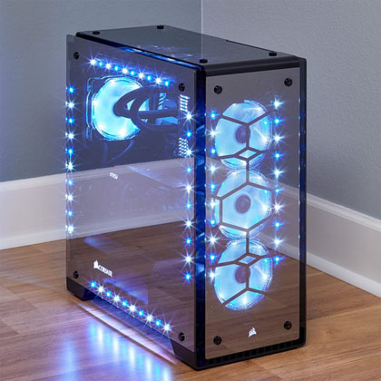 ミラーガラスで覆われた“魅せる”ケース「570X RGB Mirror Black」が