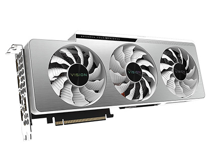 GIGABYTEの白いビデオカード「GeForce RTX 3080 VISION OC 10G」が発売