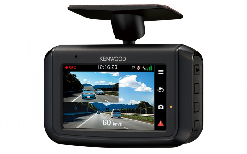 ケンウッド、前後撮影対応2カメラドライブレコーダー「DRV-G50W」 駐車