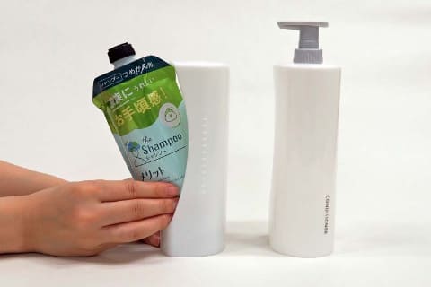 花王、“つめかえ”いらずでシャンプー補充「スマートホルダー