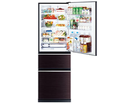 三菱、幅60cmのスリム冷蔵庫。「氷点下ストッカー」で肉や魚を凍らせず