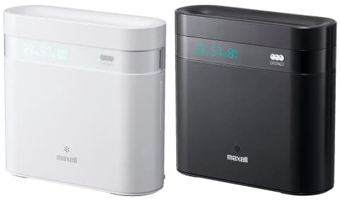 マクセル、温度と湿度が分かるオゾン除菌消臭器。静音で寝室にも