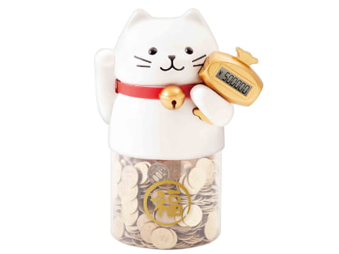 招き猫が貯まった金額を教えてくれる貯金箱、ライソン - 家電 Watch