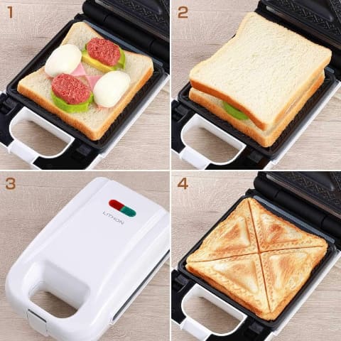 4等分できるホットサンドメーカー。食パン2枚は多すぎる人にも - 家電
