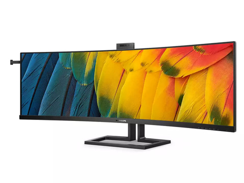 Philips、顔認証対応カメラ搭載で32:9の44.5型湾曲ウルトラワイド
