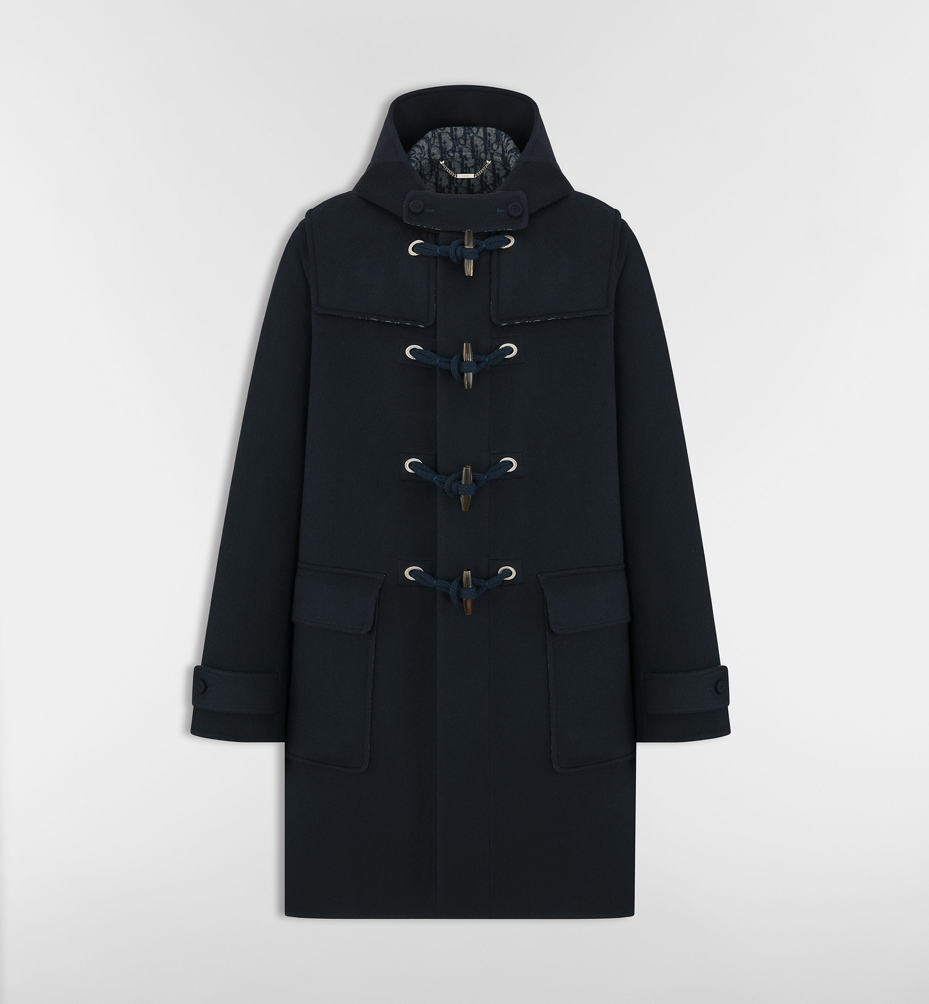 Dior Icons Duffle Coat Blue Double-Sided Virgin Wool and Cashmere